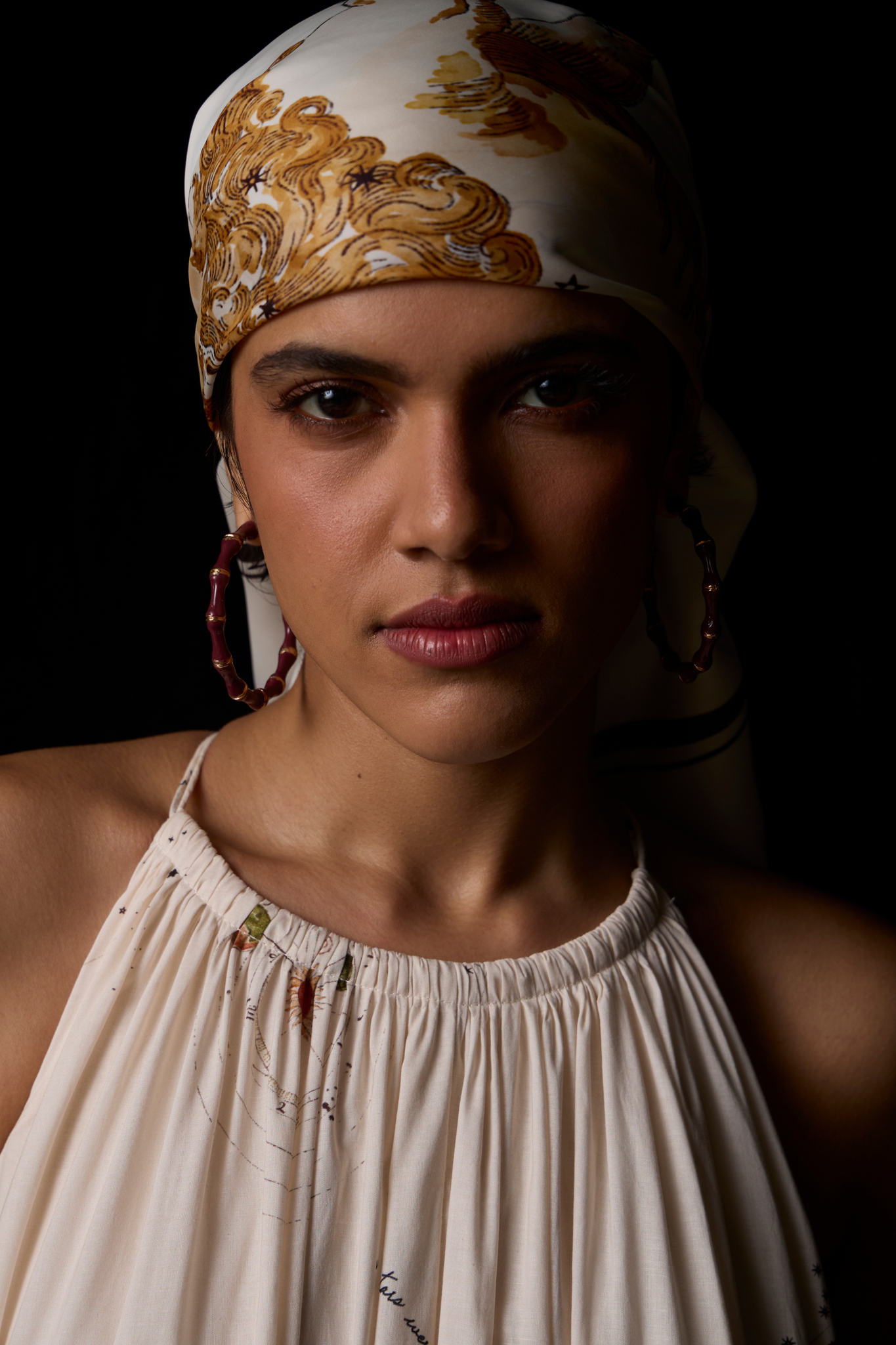 Leo Printed Satin Scarf