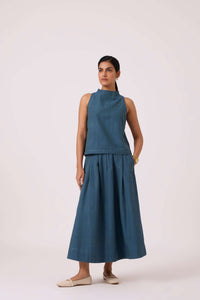 Eliot Blue Handwoven Skirt