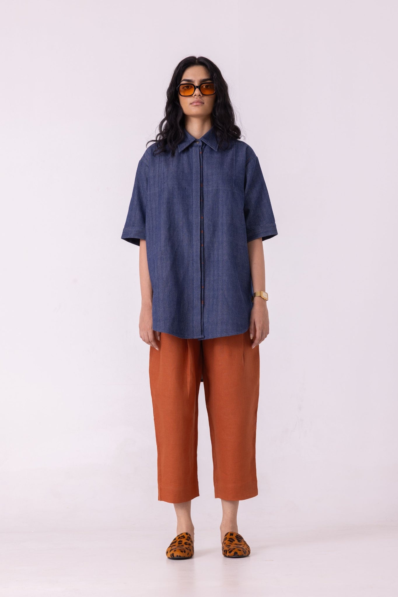 Bandra Rust Linen Pants