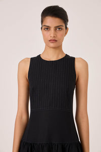 Nuwan Black Quilted Dress