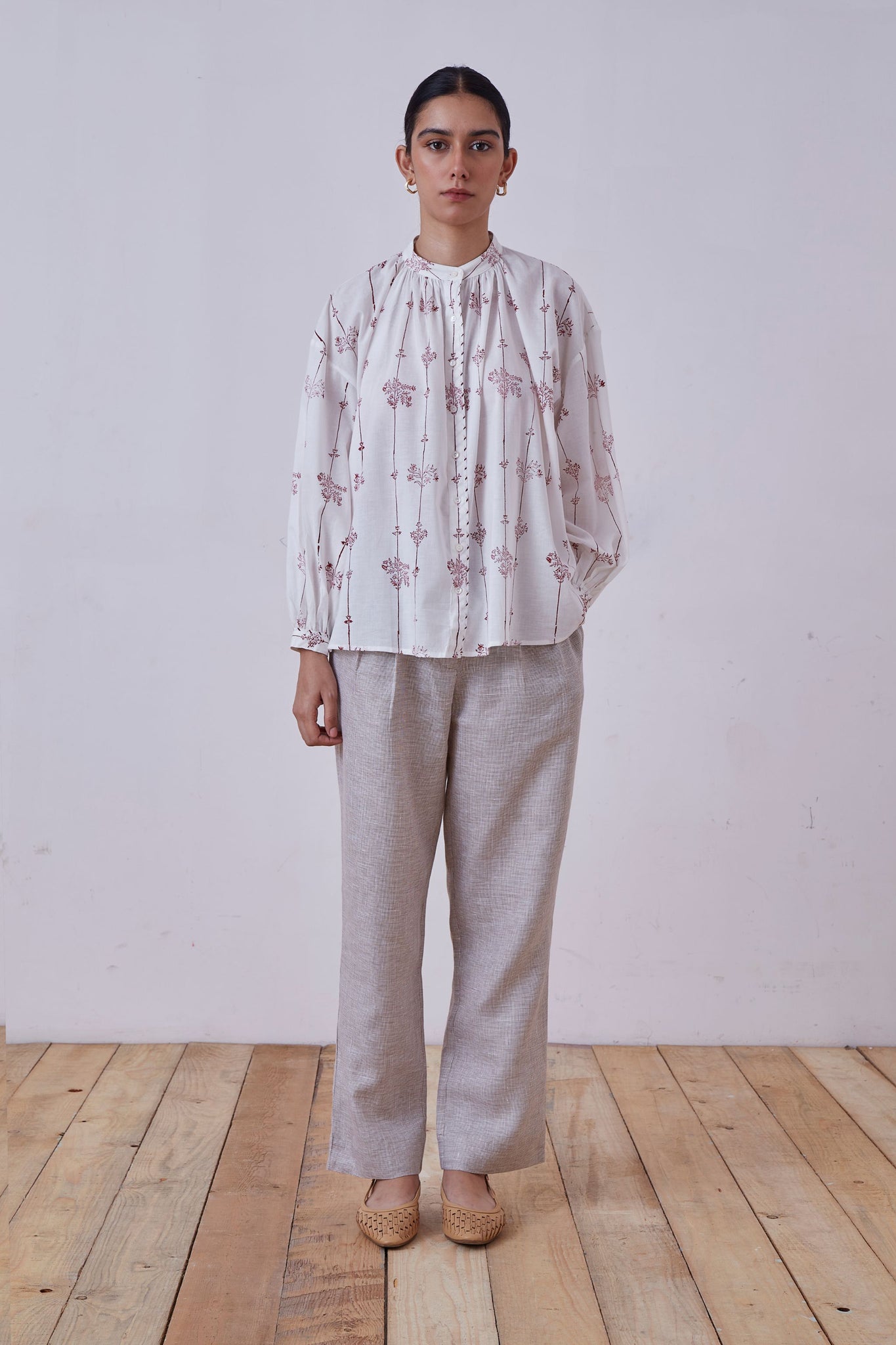 Kesar Red Hand Printed Top