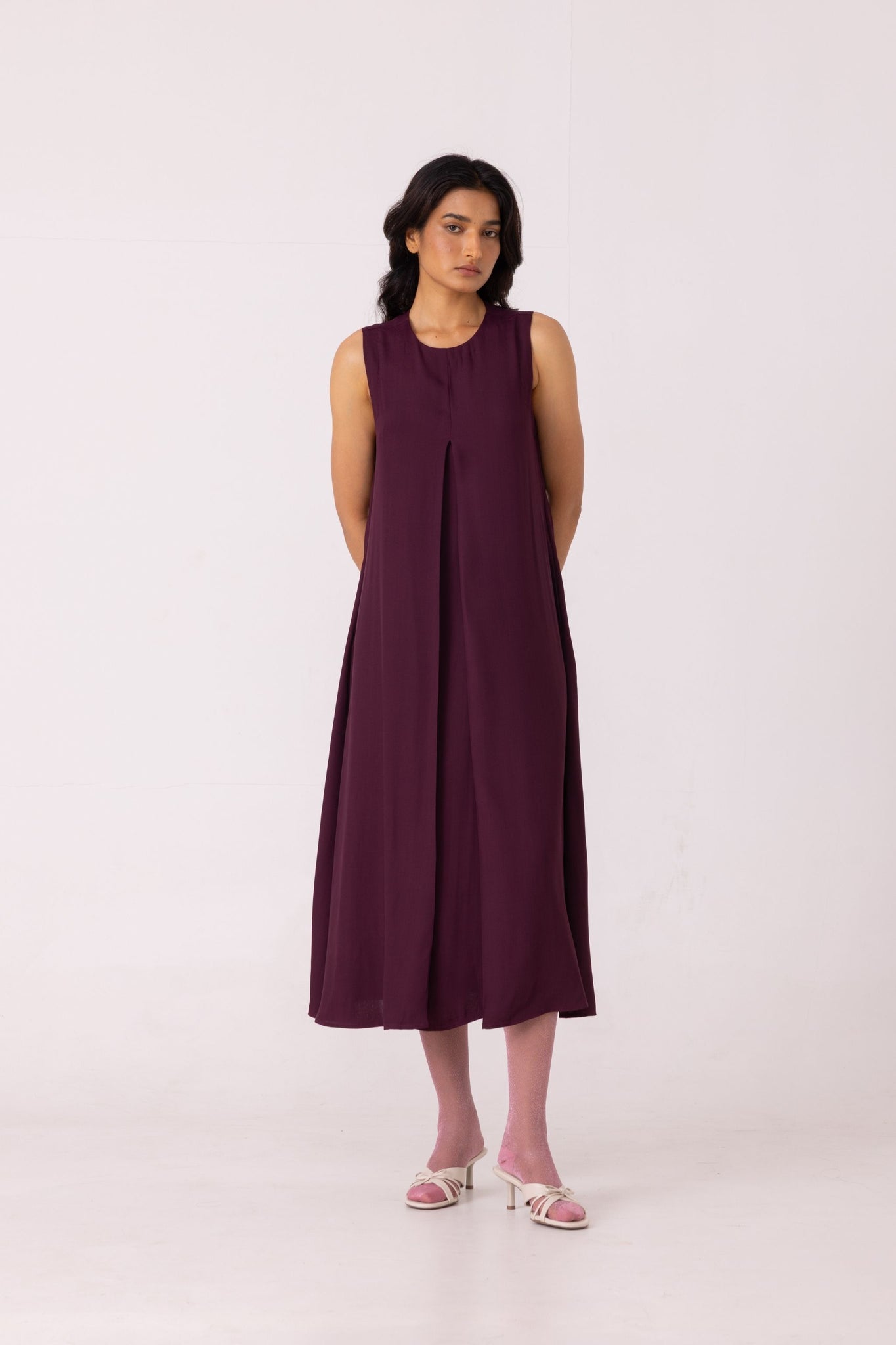 Brooke Wine Midi Dress