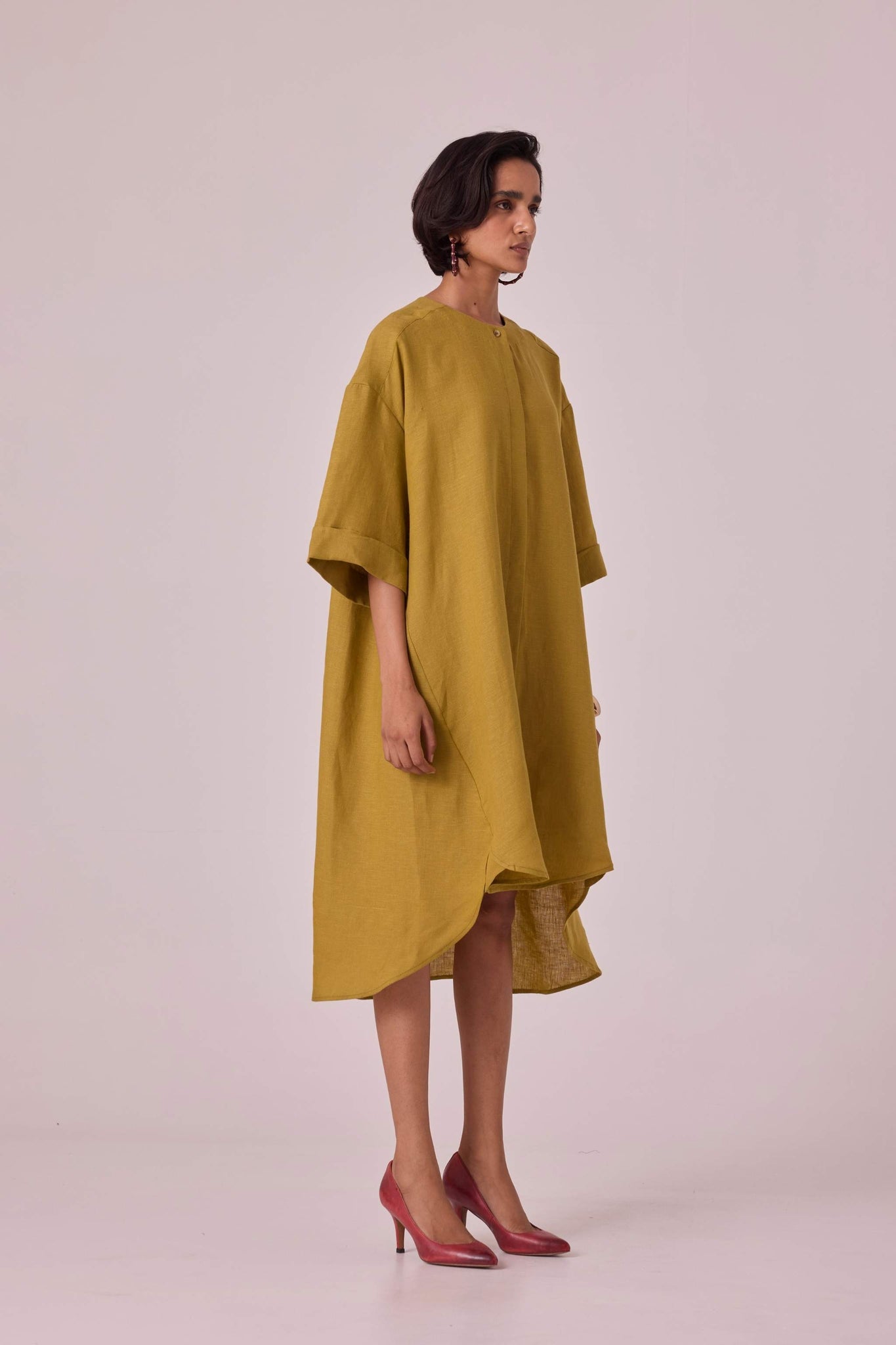 Amara Olive Linen Tunic