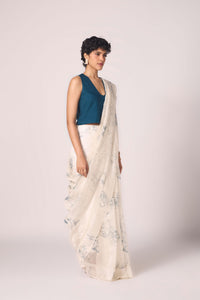 Altair Blue Silk Crop Top