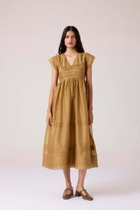 Aelia Yellow Handwoven Dress