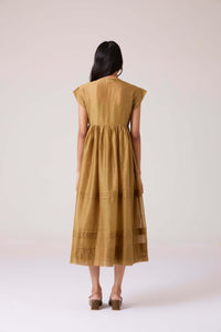 Aelia Yellow Handwoven Dress