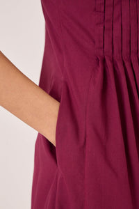 Indika Burgundy Pleated Dress