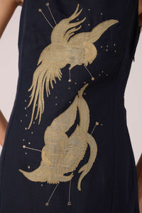 Astra Black Embroidered Maxi Dress
