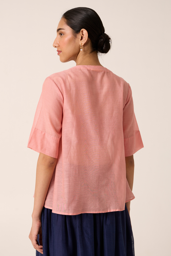 Naidu Pink Chikankari Top