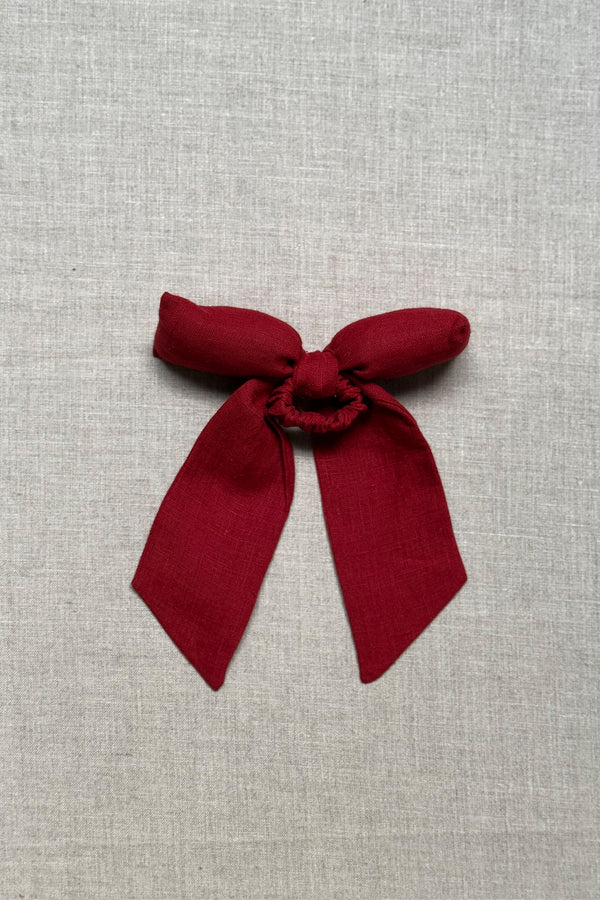 Red Linen Bow