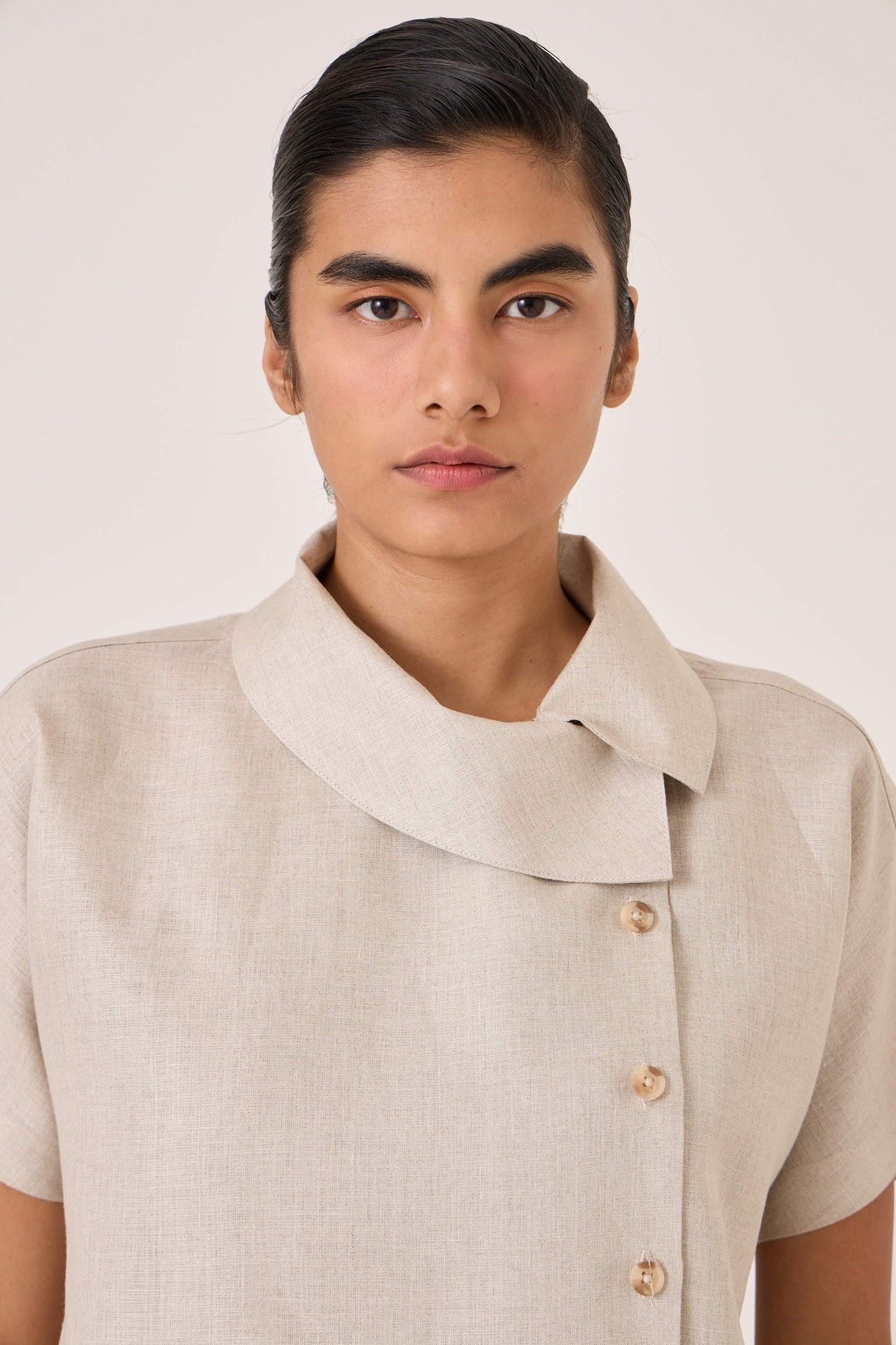 Aavish Beige Linen Top thumbnail 4