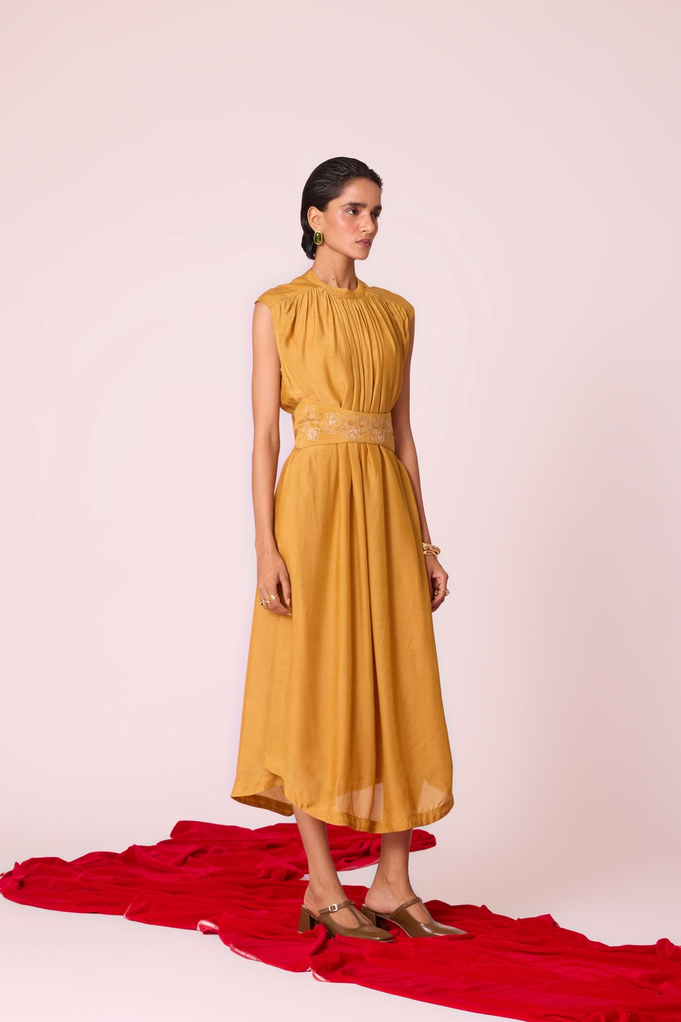 Barika Yellow Midi Dress – The Summer House