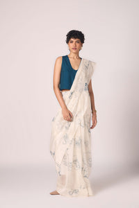Altair Blue Silk Crop Top