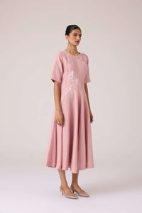 Astral Rose Linen Dress