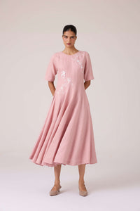Astral Rose Linen Dress