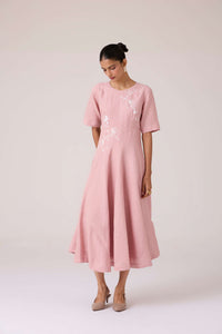 Astral Rose Linen Dress