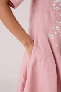 Astral Rose Linen Dress
