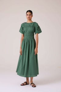 Selara Green Midi Dress