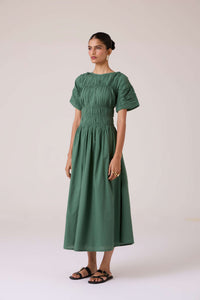 Selara Green Midi Dress