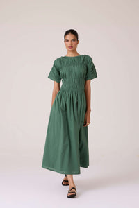 Selara Green Midi Dress