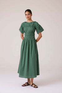 Selara Green Midi Dress