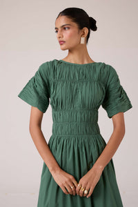 Selara Green Midi Dress