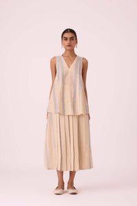 Mikhail Beige Handwoven Skirt