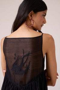 Vespera Black Handwoven Dress
