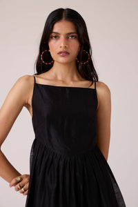 Vespera Black Handwoven Dress