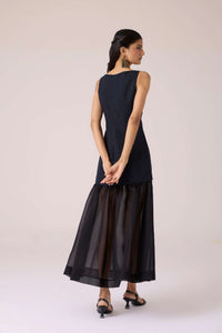 Astra Black Embroidered Maxi Dress
