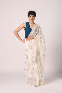 Altair Blue Silk Crop Top