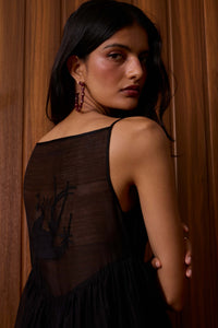 Vespera Black Handwoven Dress