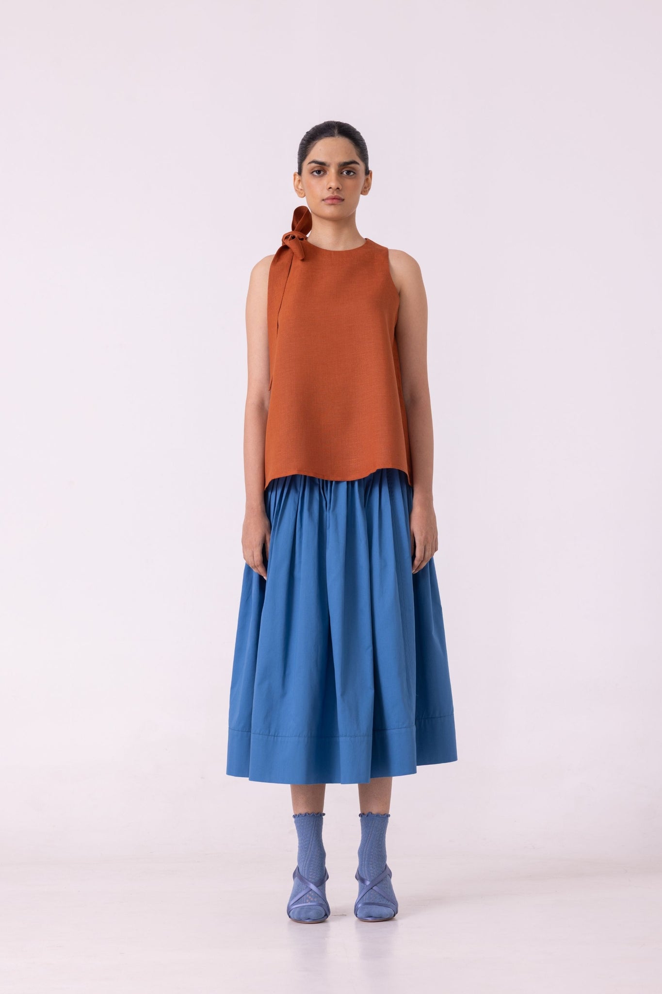 Granger Rust Linen Halter Top