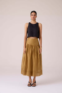 Tereza Yellow Handwoven Wrap Skirt
