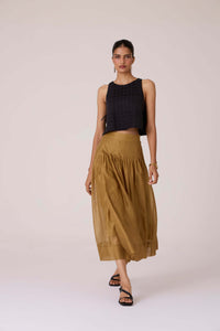 Tereza Yellow Handwoven Wrap Skirt