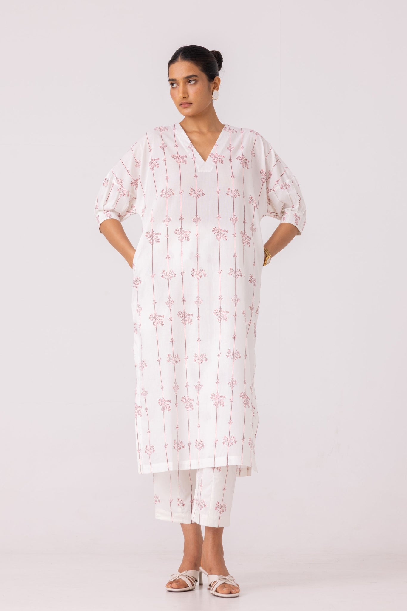 Ratan Red Hand Printed Tunic