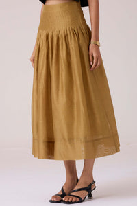 Tereza Yellow Handwoven Wrap Skirt