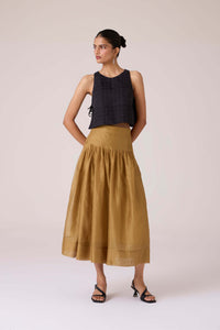 Tereza Yellow Handwoven Wrap Skirt