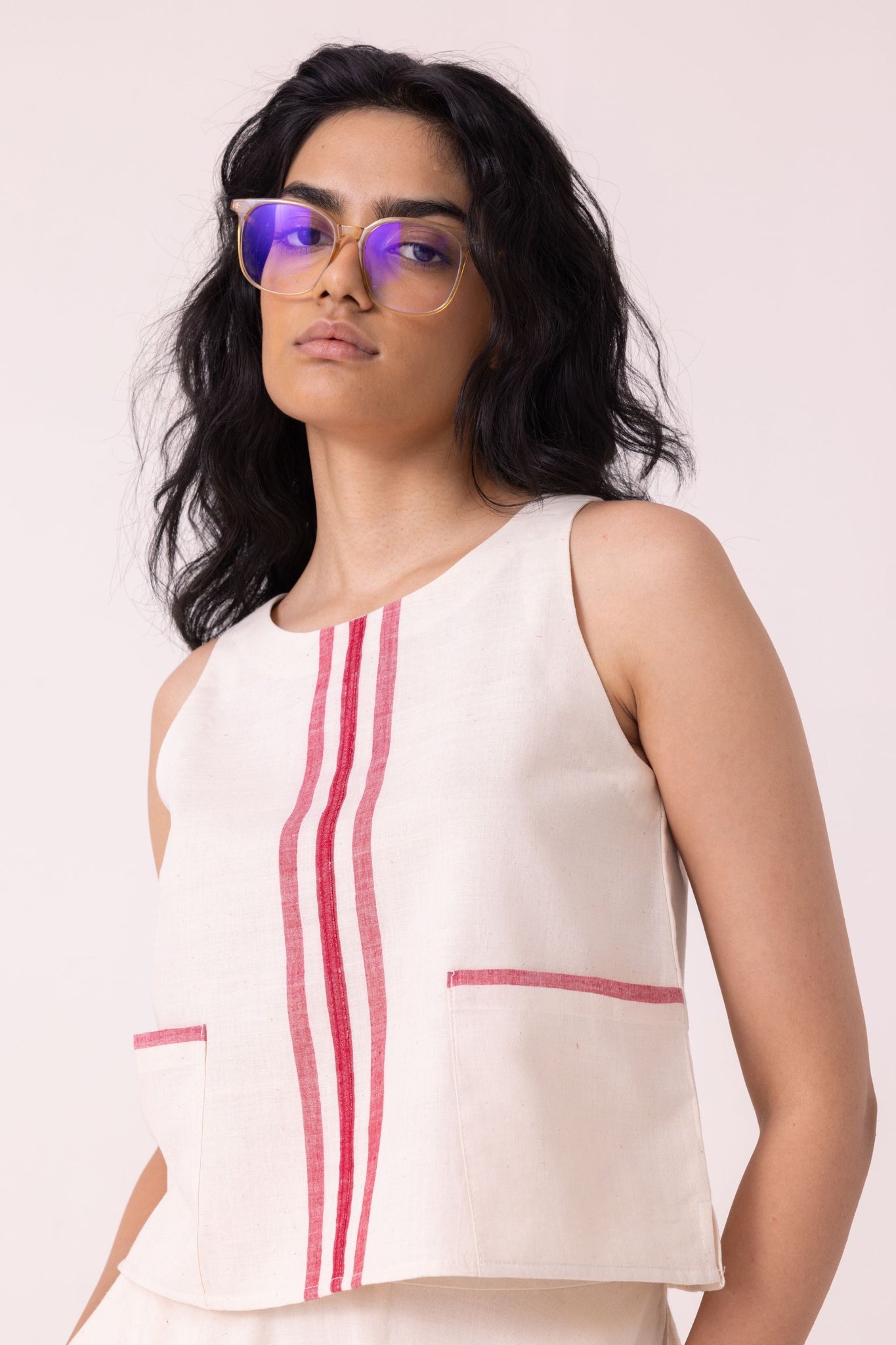 Tris Off White Handwoven Top