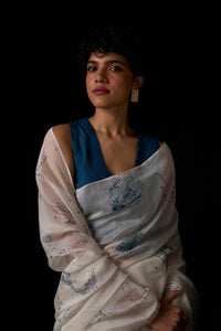 Altair Blue Silk Crop Top