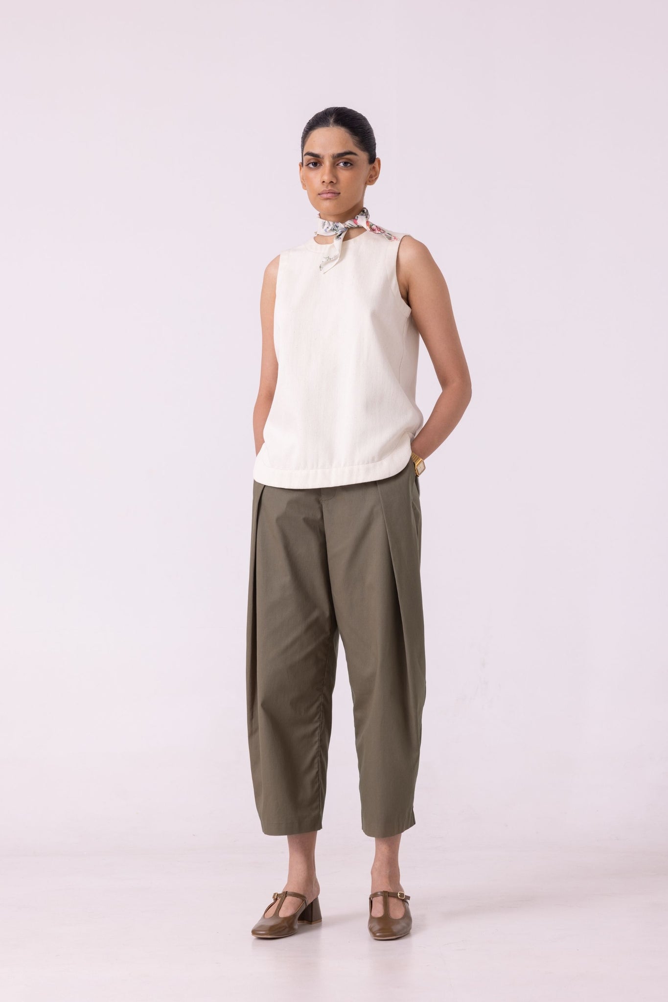 Dorothy Off White Handwoven Denim Top