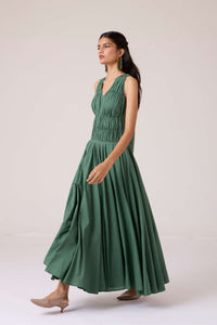 Rhea Green Halter Dress