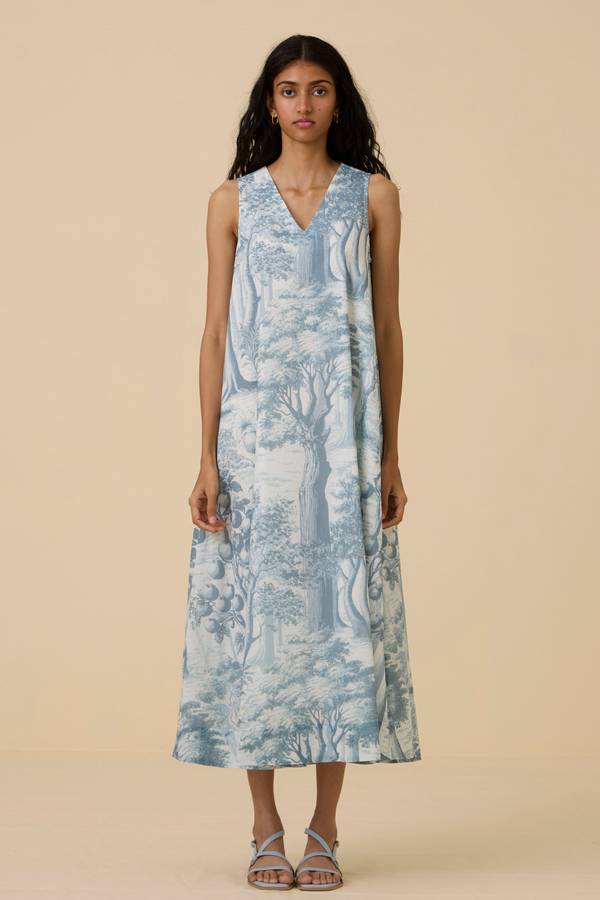 Riaz Blue Print Maxi Dress