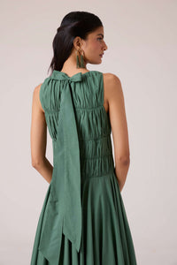 Rhea Green Halter Dress