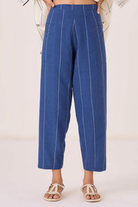 Edha Indigo Striped Pants