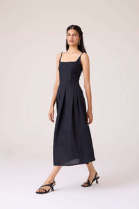 Eos Black Midi Dress