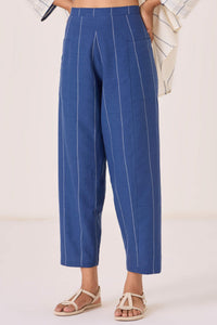 Edha Indigo Striped Pants