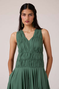Rhea Green Halter Dress