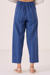 Edha Indigo Striped Pants