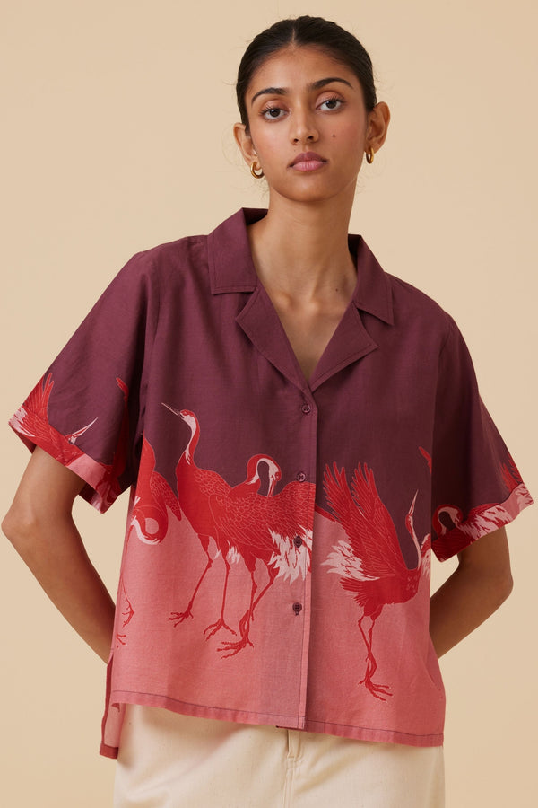 Farin Crane Print Shirt